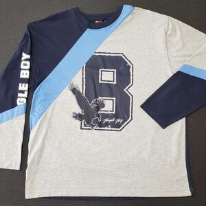 Bugle Boy Navy and Light Blue Long Sleeve Tee